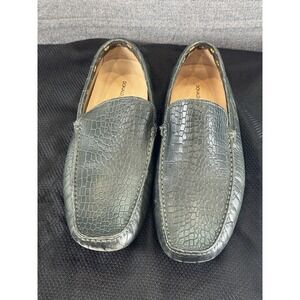 Donald J Pliner Vanda Snake Animal Print Slip On Driving Loafers Green 11.5 Mens